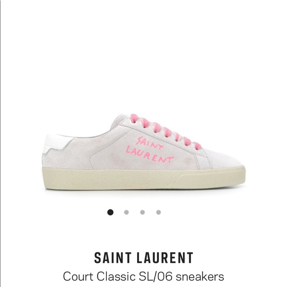 pink saint laurent sneakers